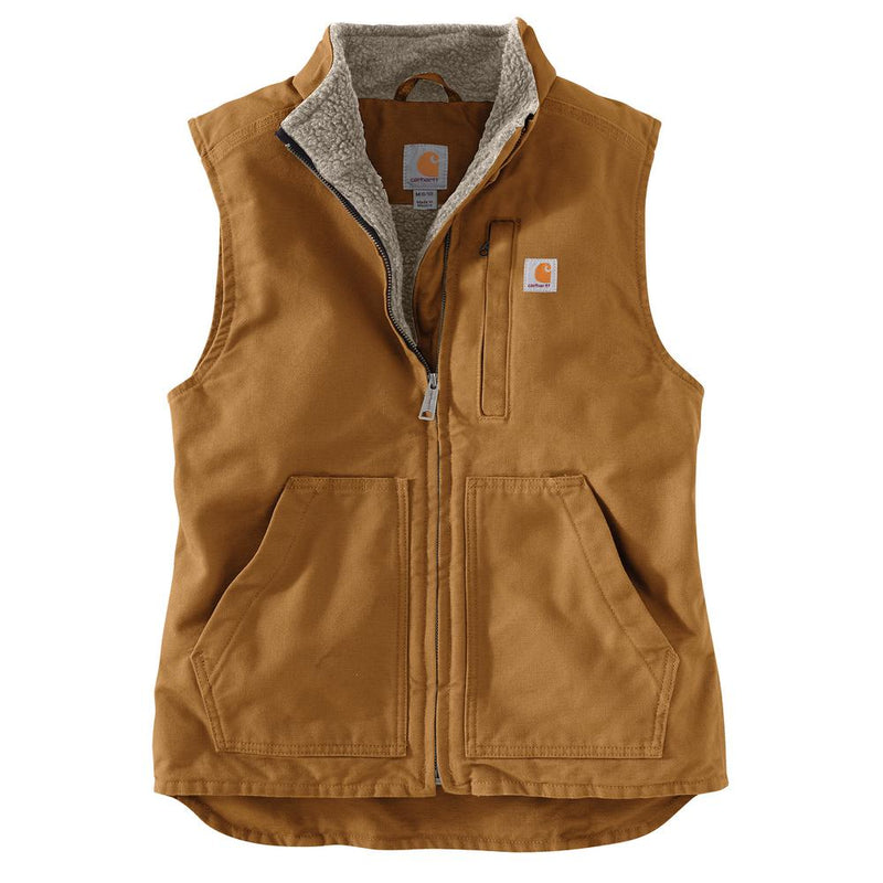 104224 - Carhartt Women's Loose Fit Washed Duck Sherpa Lined Mock Neck Vest (Stocked In Canada) (E)