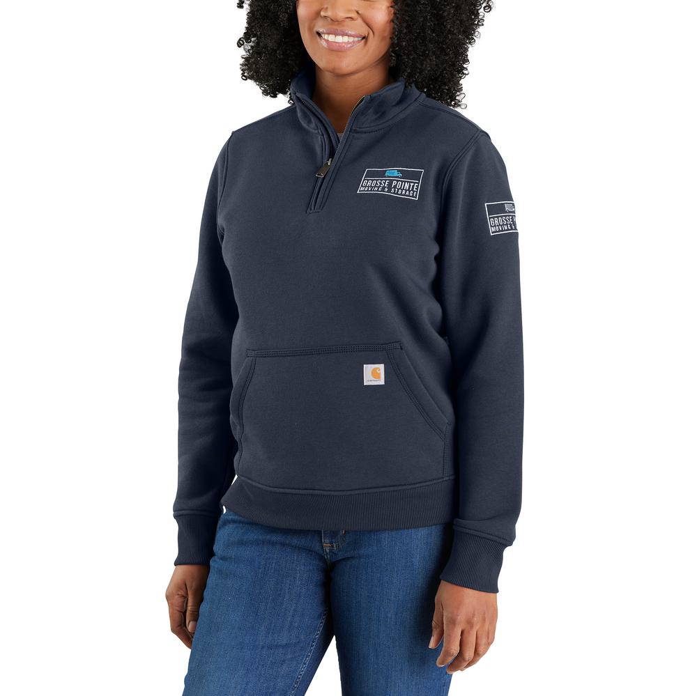 105295 - Carhartt Relaxed Fit Midweight 1/4 Zip Mock Neck Sweatshirt (Stocked In USA)*