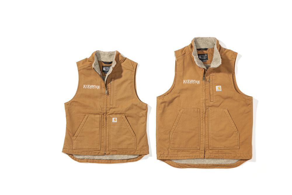 104224 - Carhartt Women's Loose Fit Washed Duck Sherpa Lined Mock Neck Vest (Stocked In Canada)*