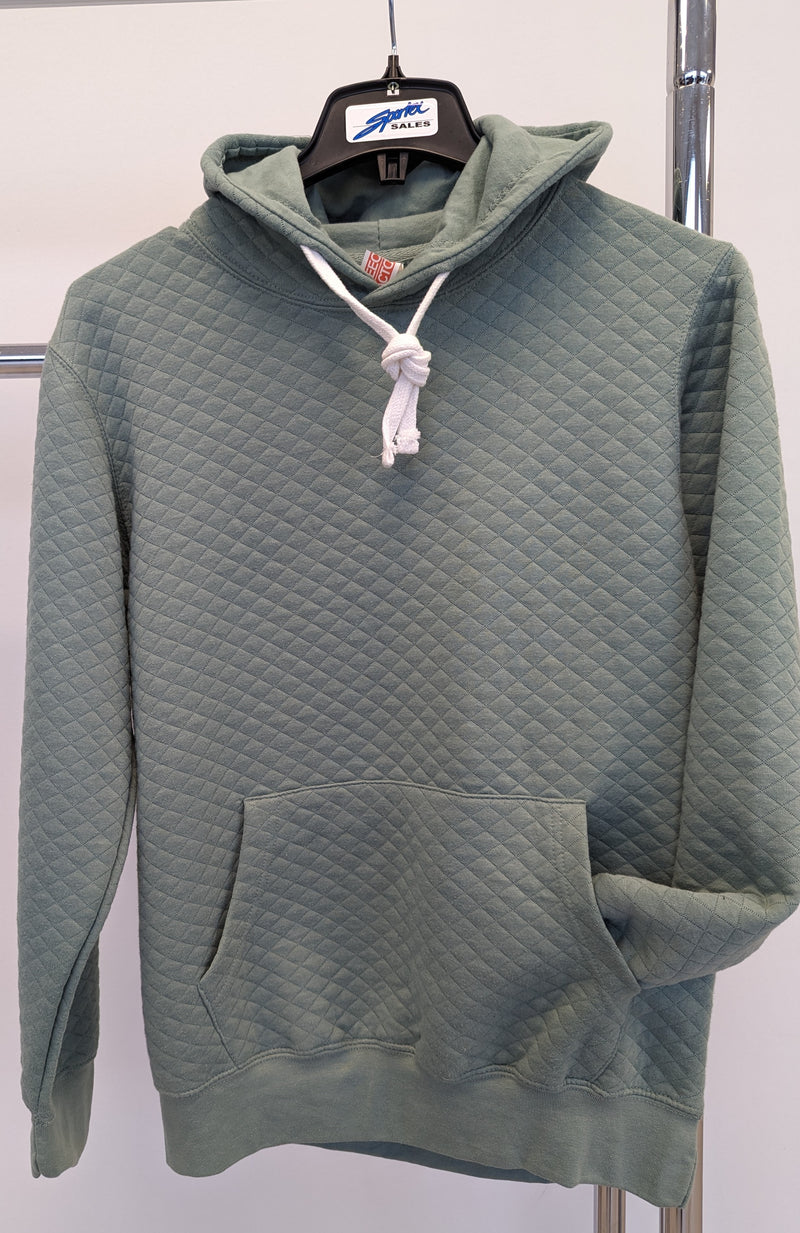 M900-QU - Fleece Factory Quilt KnIt Hooded Sweatshirt