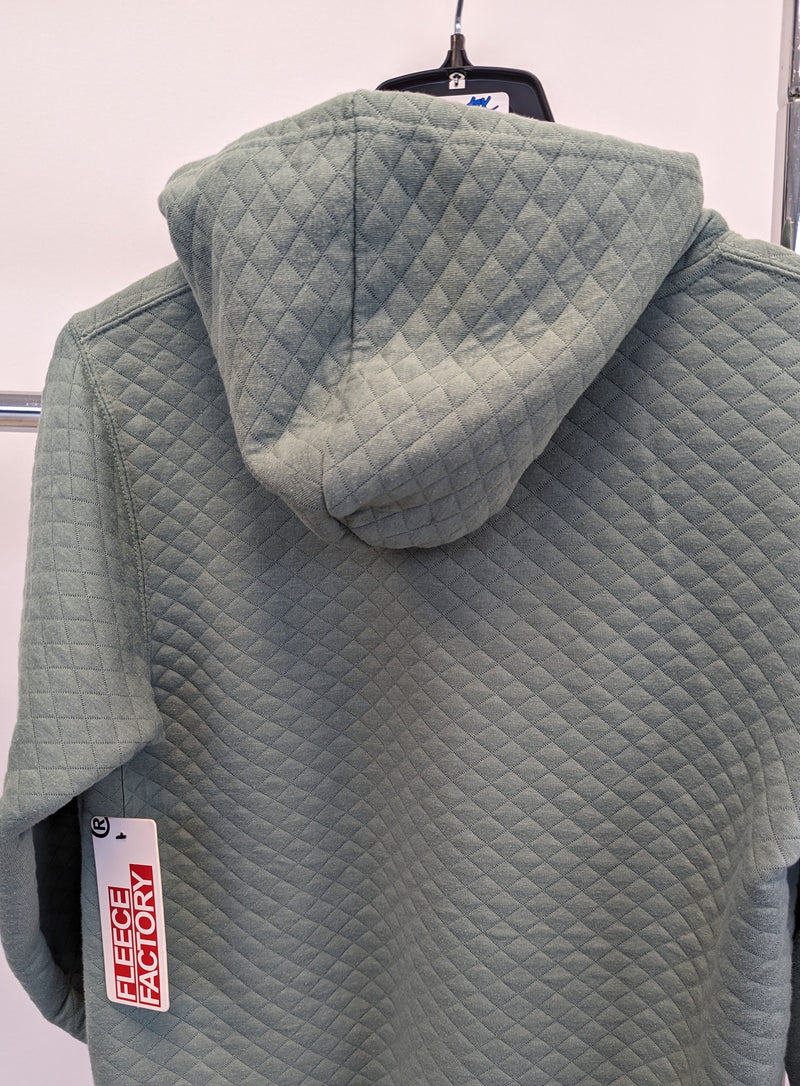 M900-QU - Fleece Factory Quilt KnIt Hooded Sweatshirt