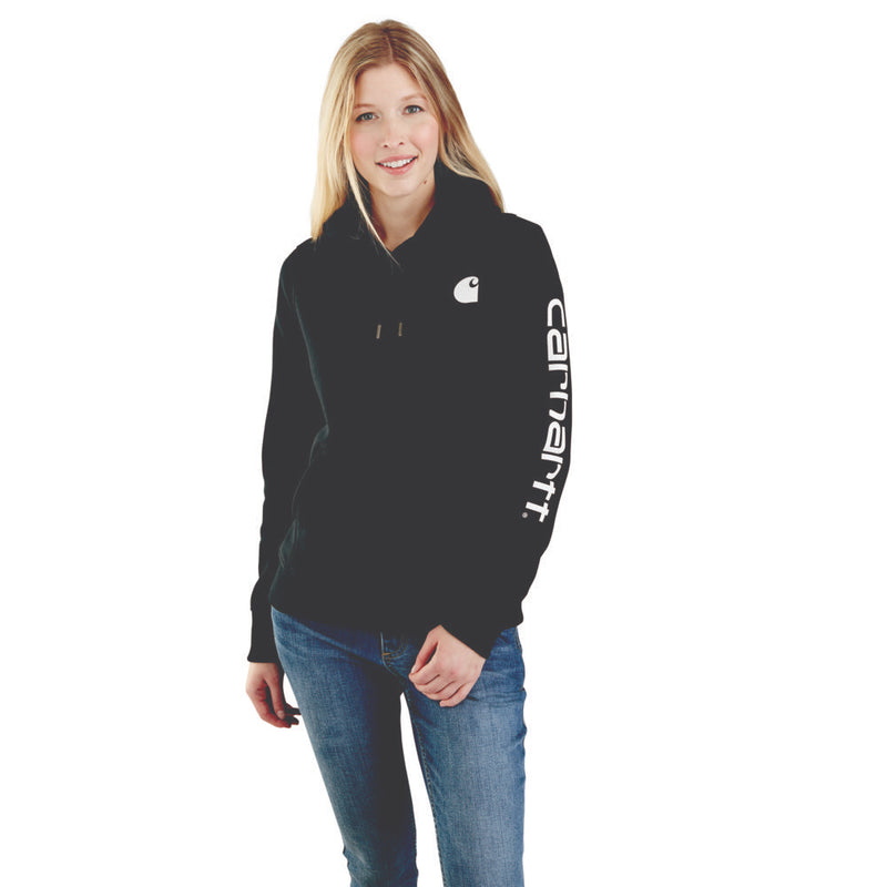 102791 Carhartt Women's Relaxed Fit Midweight Logo Sleeve Graphic Sweatshirt (CLEARANCE)