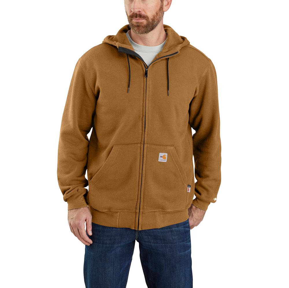 104982 - Carhartt Flame Resistant Force Original Fit Midweight Hooded Zip Front Sweatshirt (Stocked In USA)